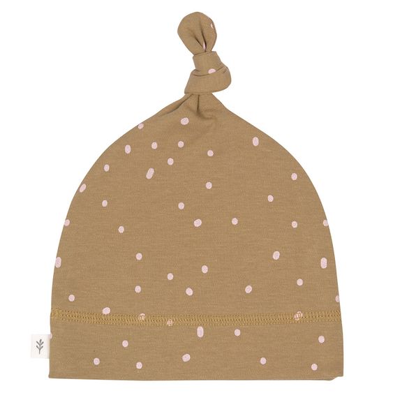Lässig Beanie-Mütze aus Bio-Baumwolle - Dots Curry - Gr. 50/56