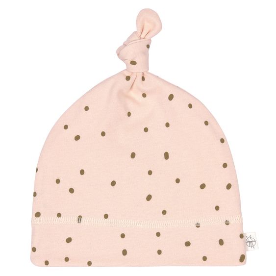 Lässig Beanie-Mütze aus Bio-Baumwolle - Dots Powder Pink - Gr. 50/56