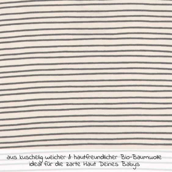 Lässig Beanie-Mütze aus Bio-Baumwolle - Striped Grey Anthracite - Gr. 50/56