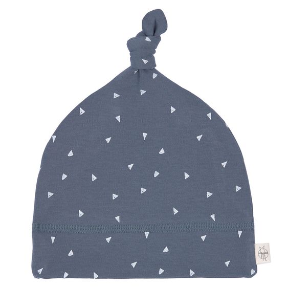 Lässig Beanie-Mütze aus Bio-Baumwolle - Triangle Blue - Gr. 50/56