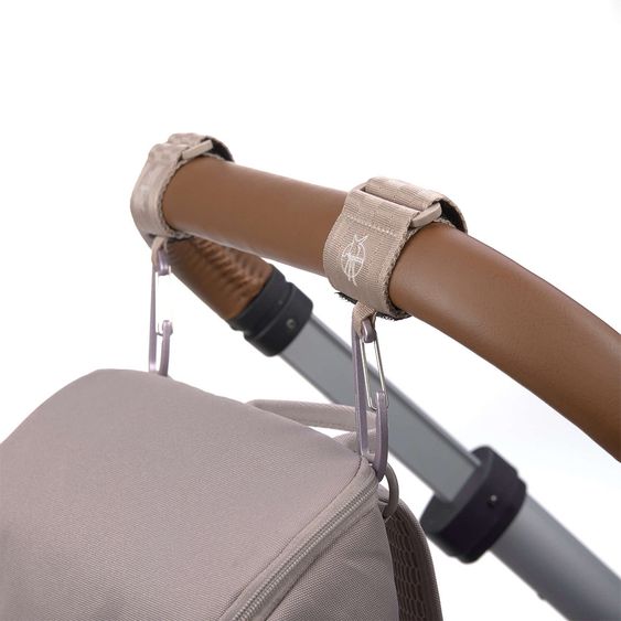 Lässig Befestigungsriemen 2er Pack Stroller Hooks für Wickeltasche - Beige