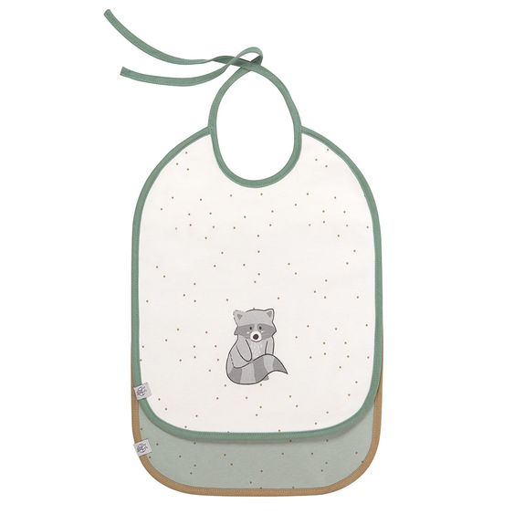 Lässig Binde-Lätzchen 2er Pack Medium Bib aus Bio-Baumwolle - About Friends Racoon