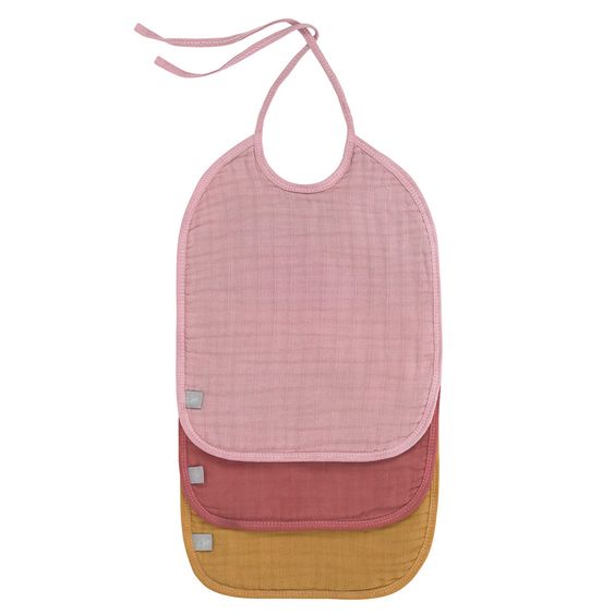 Lässig Binde-Lätzchen 3er Pack Muslin Bib Medium - Rose