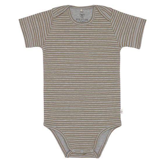 Lässig Body Kurzarm aus Bio-Baumwolle - Striped Grey Mélange - Gr. 74/80