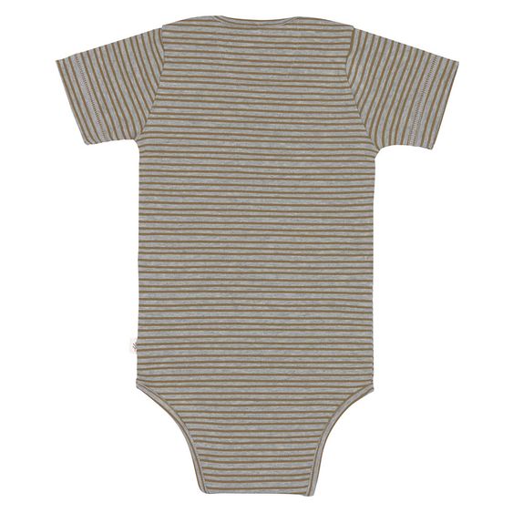 Lässig Body Kurzarm aus Bio-Baumwolle - Striped Grey Mélange - Gr. 74/80