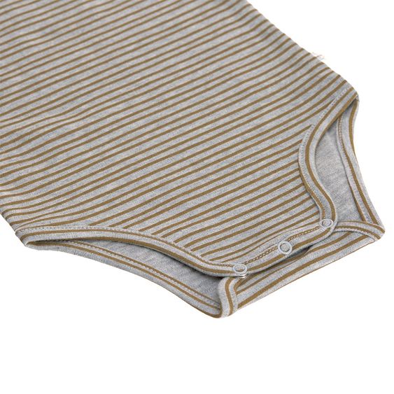 Lässig Body Kurzarm aus Bio-Baumwolle - Striped Grey Mélange - Gr. 74/80
