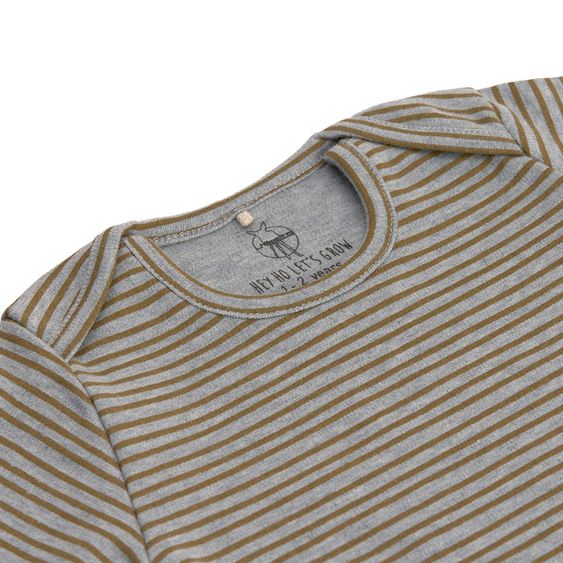Lässig Body Kurzarm aus Bio-Baumwolle - Striped Grey Mélange - Gr. 74/80