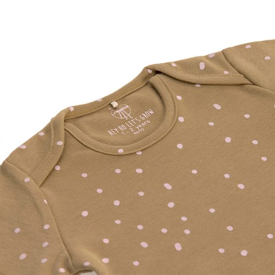 Lässig Body Langarm aus Bio-Baumwolle - Dots Curry - Gr. 74/80