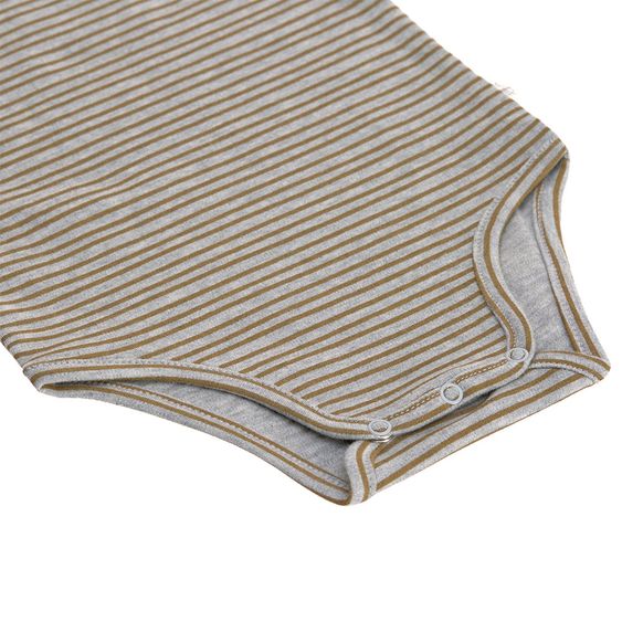 Lässig Body Langarm aus Bio-Baumwolle - Striped Grey Mélange - Gr. 74/80