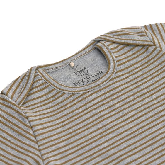 Lässig Body Langarm aus Bio-Baumwolle - Striped Grey Mélange - Gr. 74/80