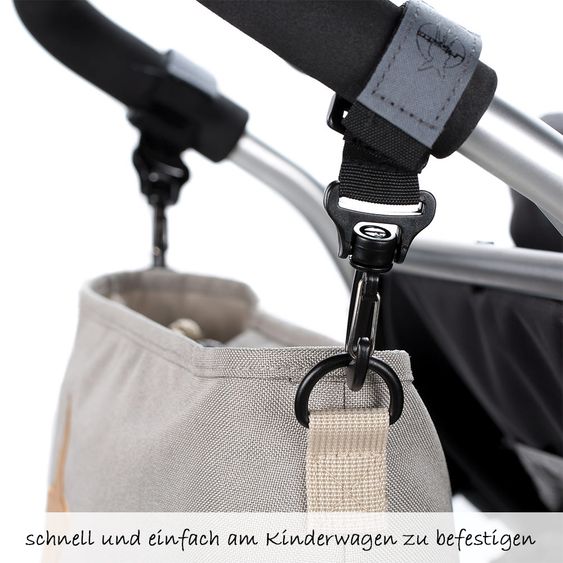 Lässig Buggy-Organizer Casual - Cork Star - Light Grey