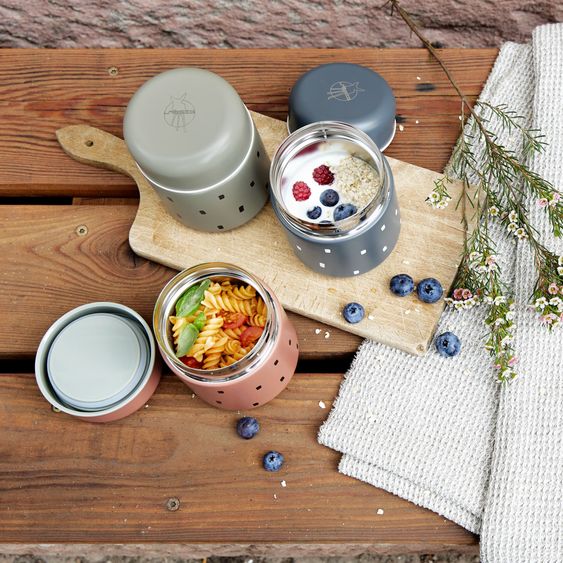 Lässig Stainless steel container Food Jar - Happy Prints - Midnight Blue