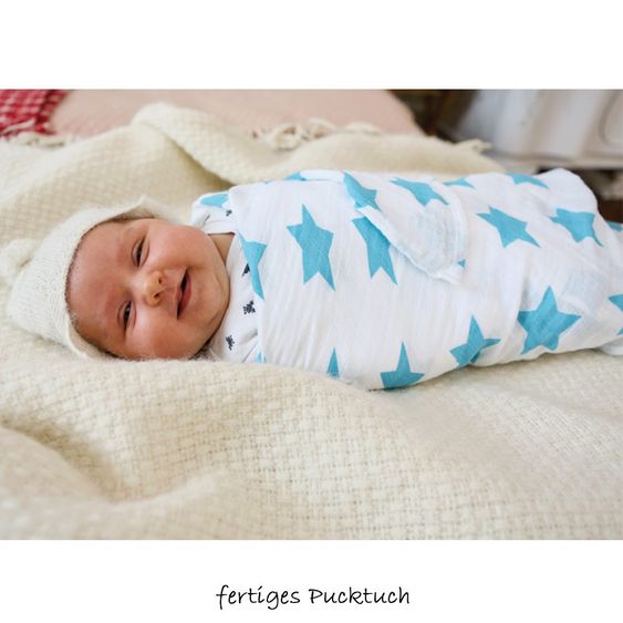 Lässig Einschlag- & Mulltuch 2er Pack 120 x 120 cm - Stars & Stripes Blau