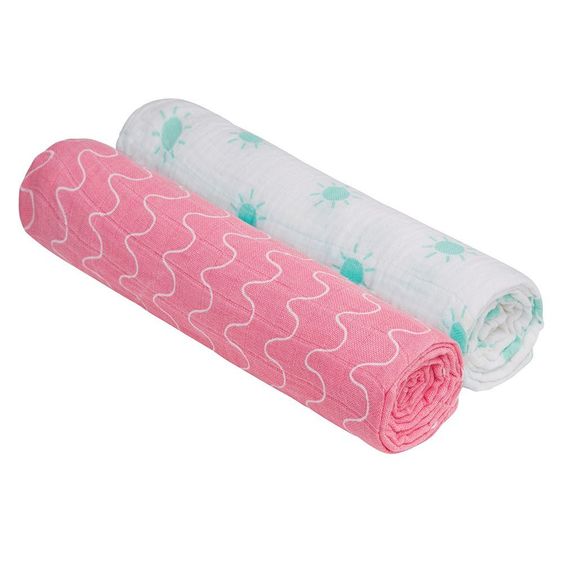 Lässig Wrap & muslin cloth 2-pack 120 x 120 cm - Summer Dream Girls