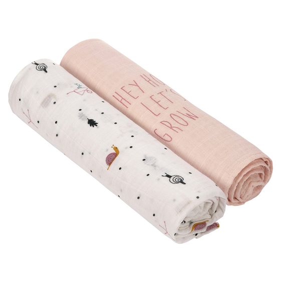 Lässig Einschlag- & Mulltuch 2er Pack Heavenly Soft Swaddle XL - Bambus 120 x 120 cm - Garden Explorer Girls