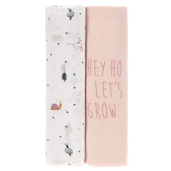 Lässig Einschlag- & Mulltuch 2er Pack Heavenly Soft Swaddle XL - Bambus 120 x 120 cm - Garden Explorer Girls