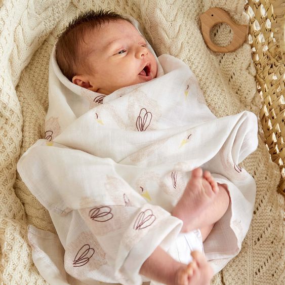 Lässig Einschlag- & Mulltuch 2er Pack Heavenly Soft Swaddle XL - Bambus 120 x 120 cm - Little Water Swan