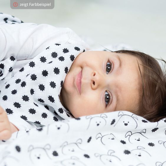 Lässig Einschlag- & Mulltuch 2er Pack Swaddle & Burp Blanket XL 120 x 120 cm - Little Chums Cat