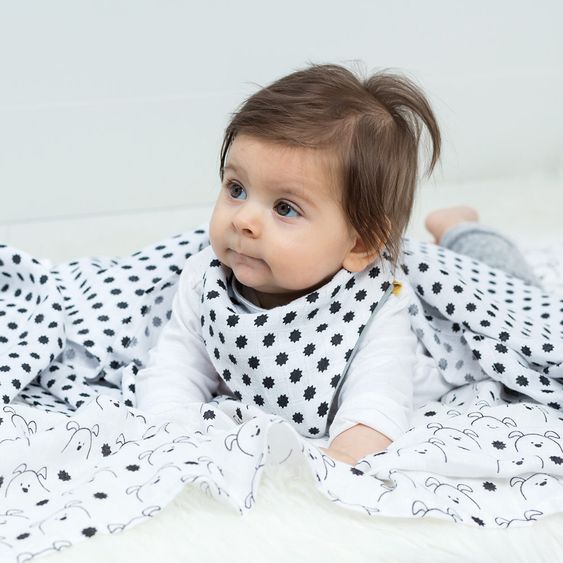 Lässig Einschlag- & Mulltuch 2er Pack Swaddle & Burp Blanket XL 120 x 120 cm - Little Chums Dog