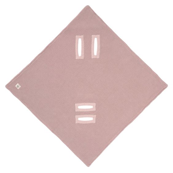Lässig Blanket for baby car seat Knitted Blanket organic cotton 78 x 78 cm - Dusky Pink