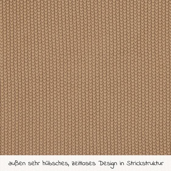 Lässig Einschlagdecke für Babyschale Knitted Blanket aus Bio-Baumwolle 78 x 78 cm - Sand