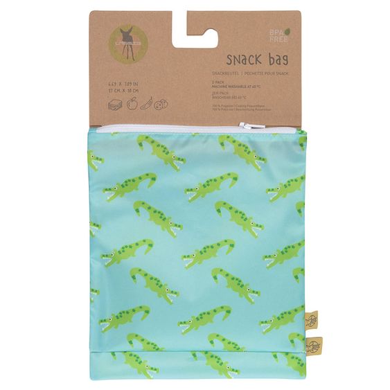 Lässig Breakfast Bag 2 Pack Snack Bag - Crocodile Granny