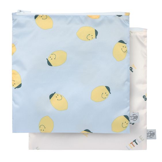 Lässig Borsa per la colazione Confezione da 2 buste per lo spuntino - Happy Fruits - Limone