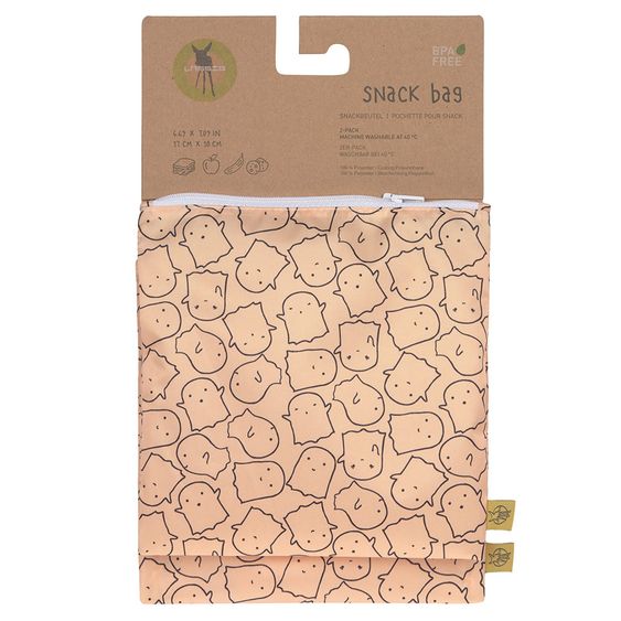 Lässig Frühstücksbeutel 2er Pack Snack Bag - Little Spookies - Peach