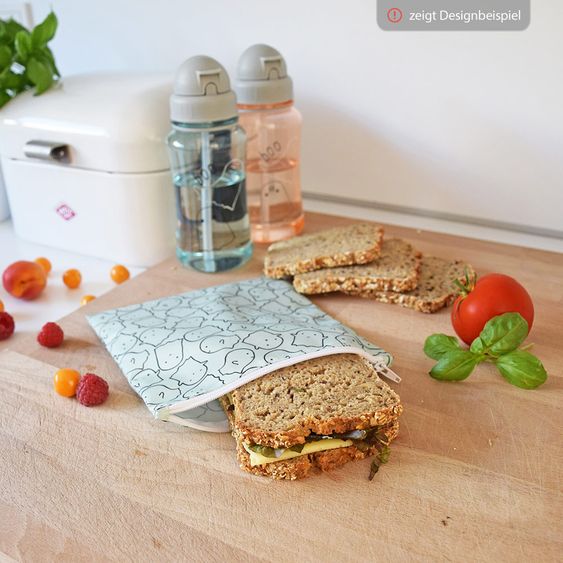 Lässig Frühstücksbeutel 2er Pack Snack Bag - Mushroom Magenta