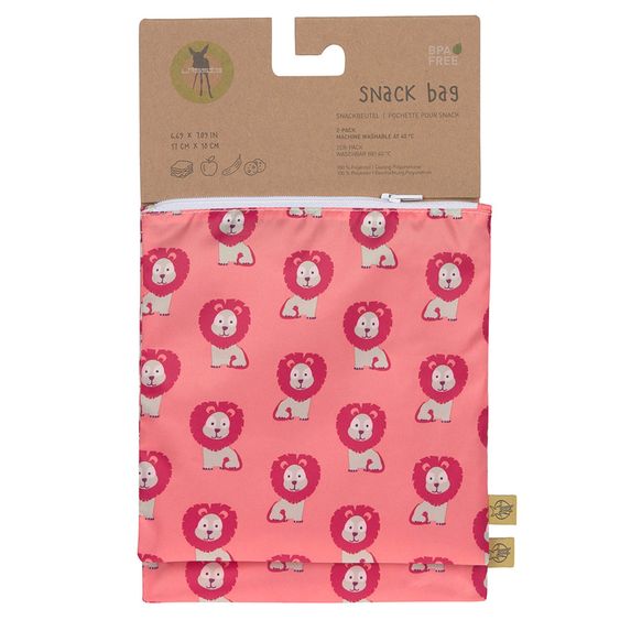 Lässig Frühstücksbeutel 2er Pack Snack Bag - Wildlife Lion