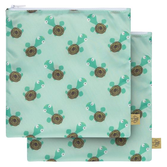 Lässig Frühstücksbeutel 2er Pack Snack Bag - Wildlife Turtle