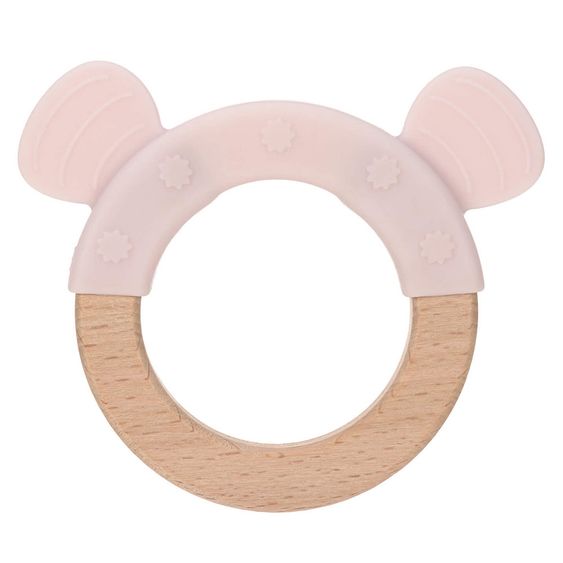 Lässig Greif- & Beißring aus Holz und Silikon - Little Chums Mouse