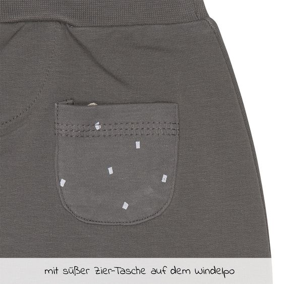 Lässig Pantalon en Coton Biologique - Anthracite - Taille: 62/68