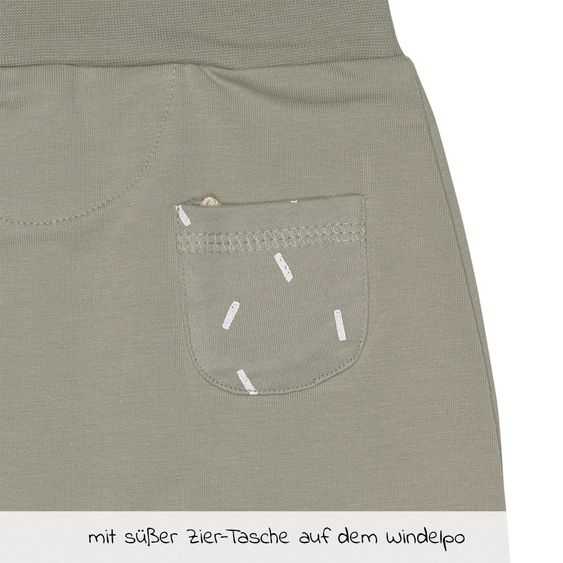 Lässig Hose aus Bio-Baumwolle - Olive - Gr. 50/56