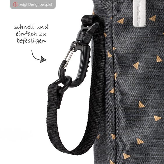 Lässig Isoliertasche Casual Bottle Holder Single - Dotted Lines - Ebony