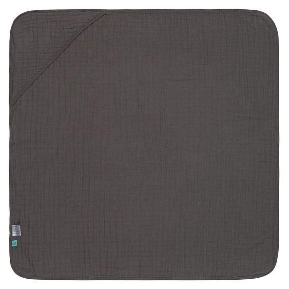 Lässig Kapuzenbadetuch Muslin 90 x 90 cm - Anthracite