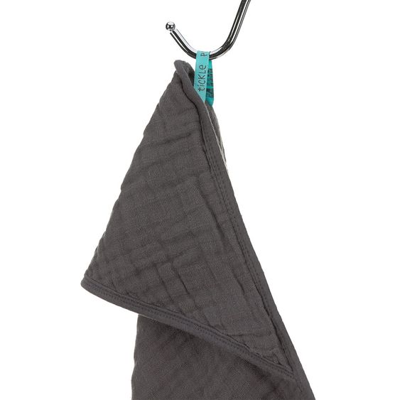 Lässig Kapuzenbadetuch Muslin 90 x 90 cm - Anthracite