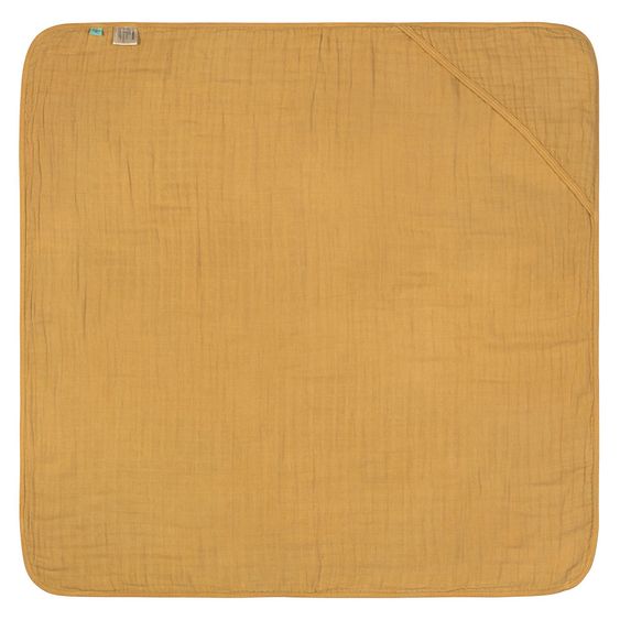 Lässig Kapuzenbadetuch Muslin 90 x 90 cm - Mustard