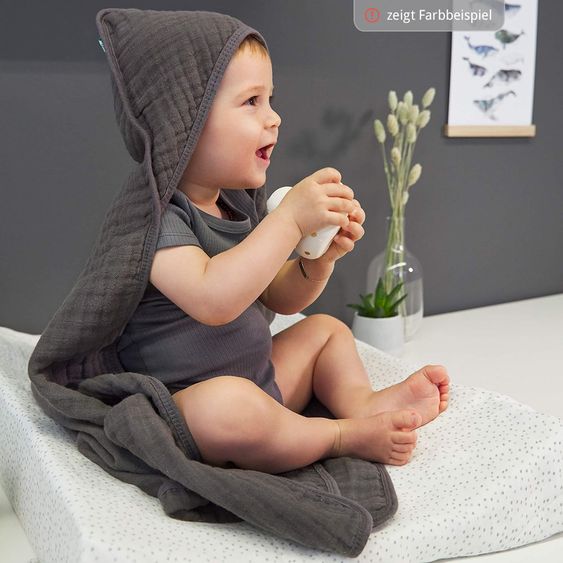 Lässig Kapuzenbadetuch Muslin 90 x 90 cm - Navy