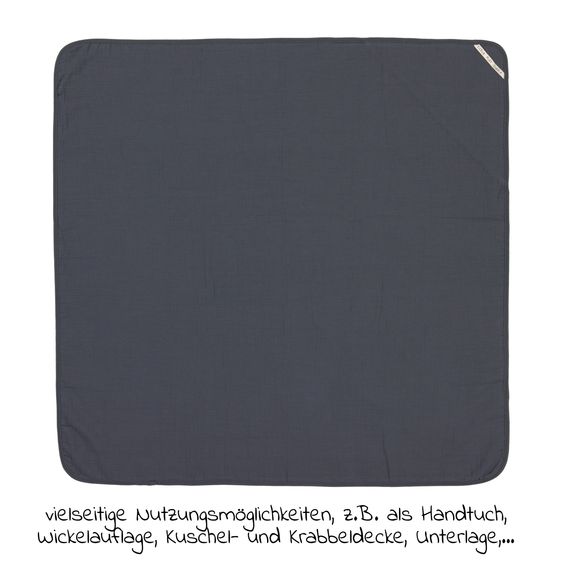 Lässig Kapuzenhandtuch Muslin 90 x 90 cm - Navy