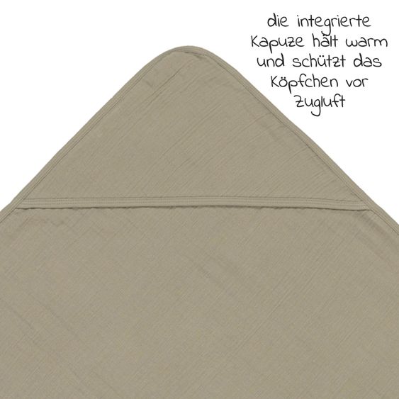 Lässig Kapuzenhandtuch Muslin 90 x 90 cm - Olive