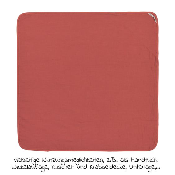 Lässig Kapuzenhandtuch Muslin 90 x 90 cm - Rosewood