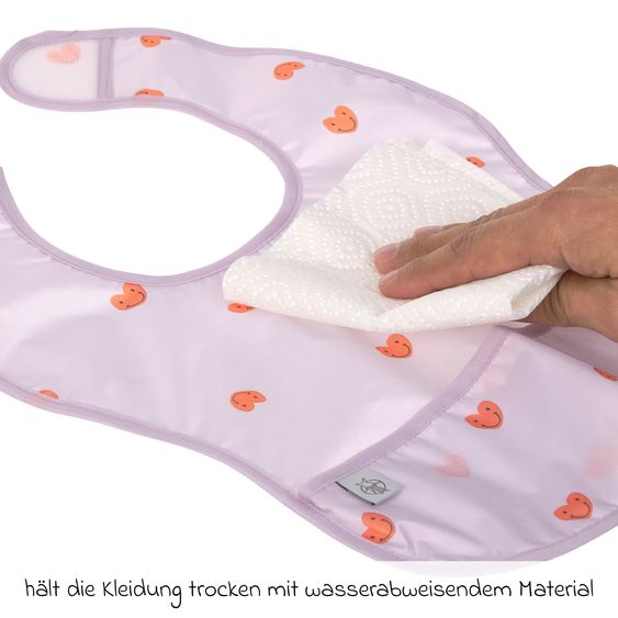 Lässig Velcro Bibs 2 Pack Lightweight Bib - Happy Rascals Heart - Lavender
