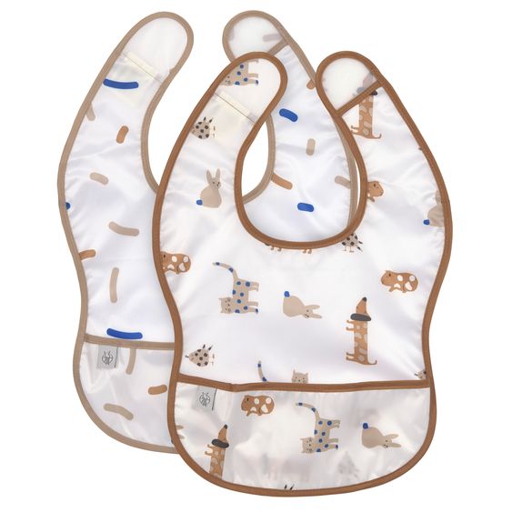 Lässig Klett-Lätzchen 2er Pack Lightweight Bib - Little Mateys - Royal Blue