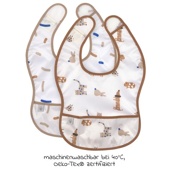 Lässig Klett-Lätzchen 2er Pack Lightweight Bib - Little Mateys - Royal Blue