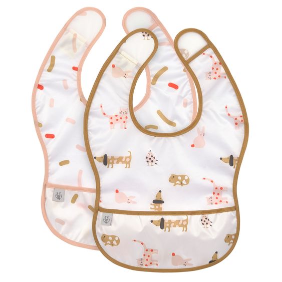 Lässig Klett-Lätzchen 2er Pack Lightweight Bib - Little Mateys - Spicy Orange