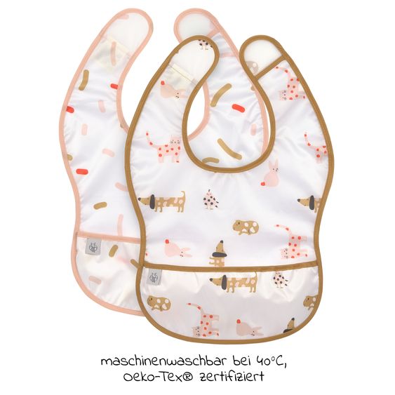 Lässig Klett-Lätzchen 2er Pack Lightweight Bib - Little Mateys - Spicy Orange