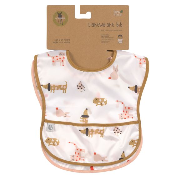 Lässig Klett-Lätzchen 2er Pack Lightweight Bib - Little Mateys - Spicy Orange