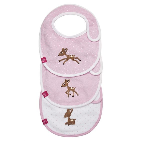 Lässig Bavaglino con velcro 3 pezzi Lela - Rosa
