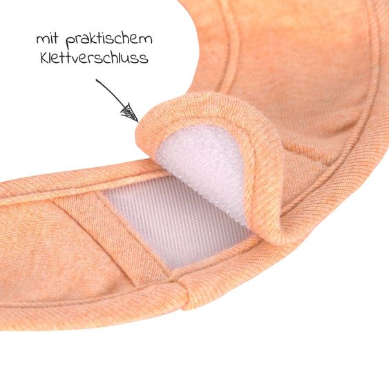 Lässig Klett-Lätzchen 3er Pack Newborn Bib aus Bio-Baumwolle - Apricot / Light Grey / Nature Melange
